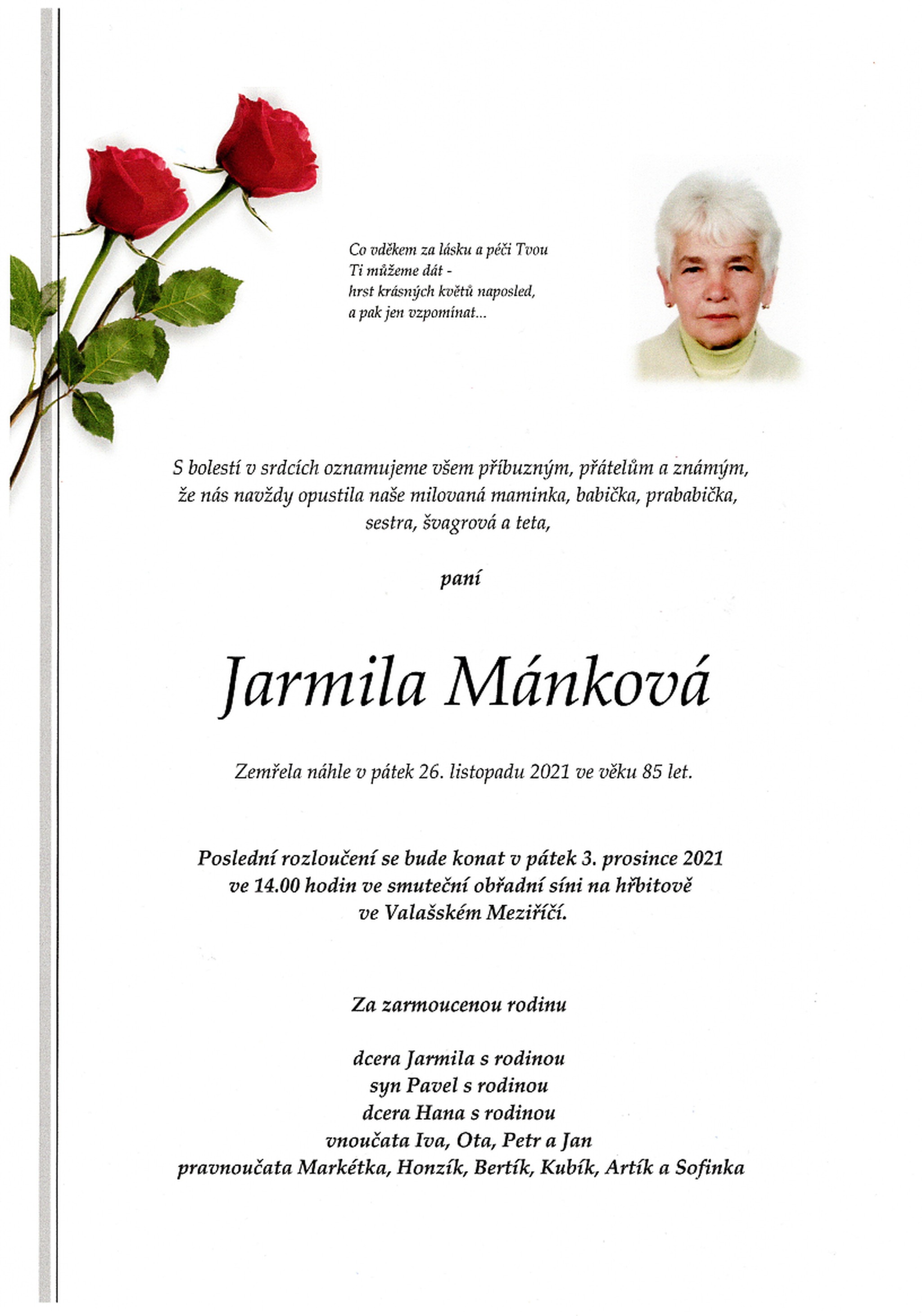 Jarmila Mánková