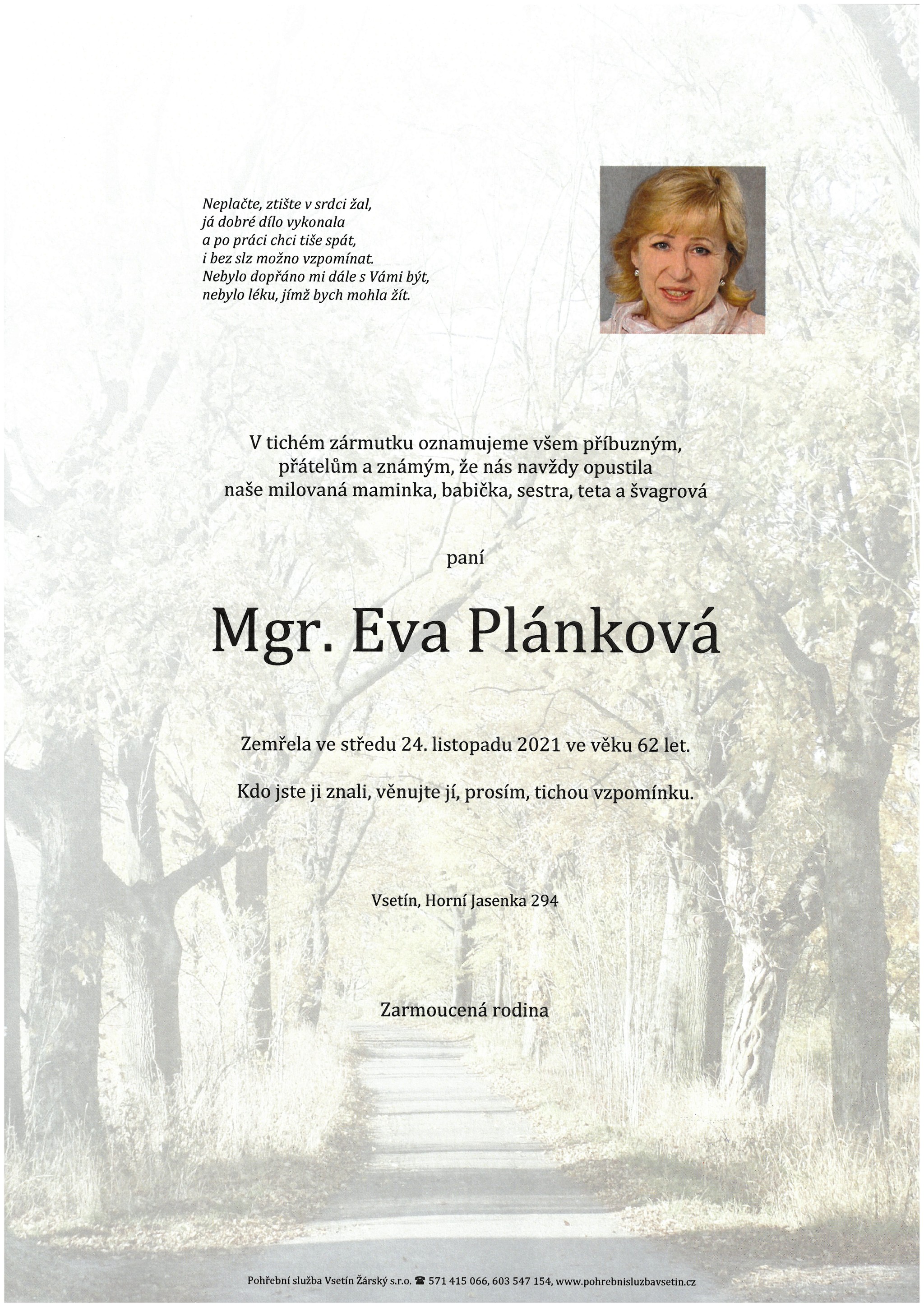 Mgr. Eva Plánková