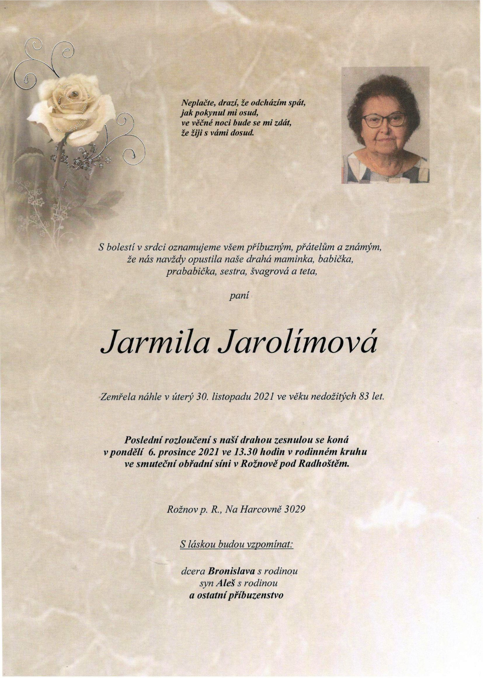 Jarmila Jarolímová
