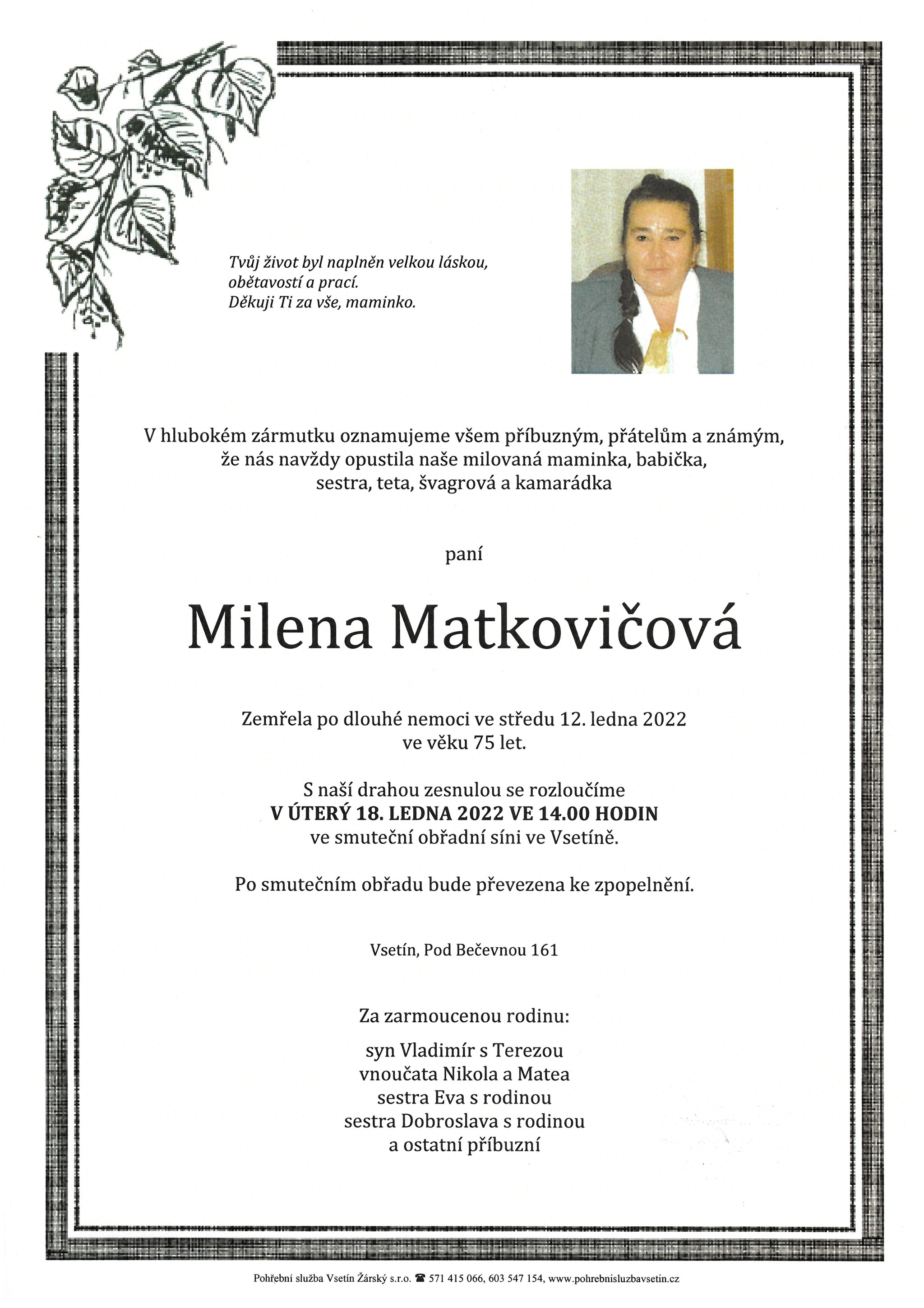 Milena Matkovičová