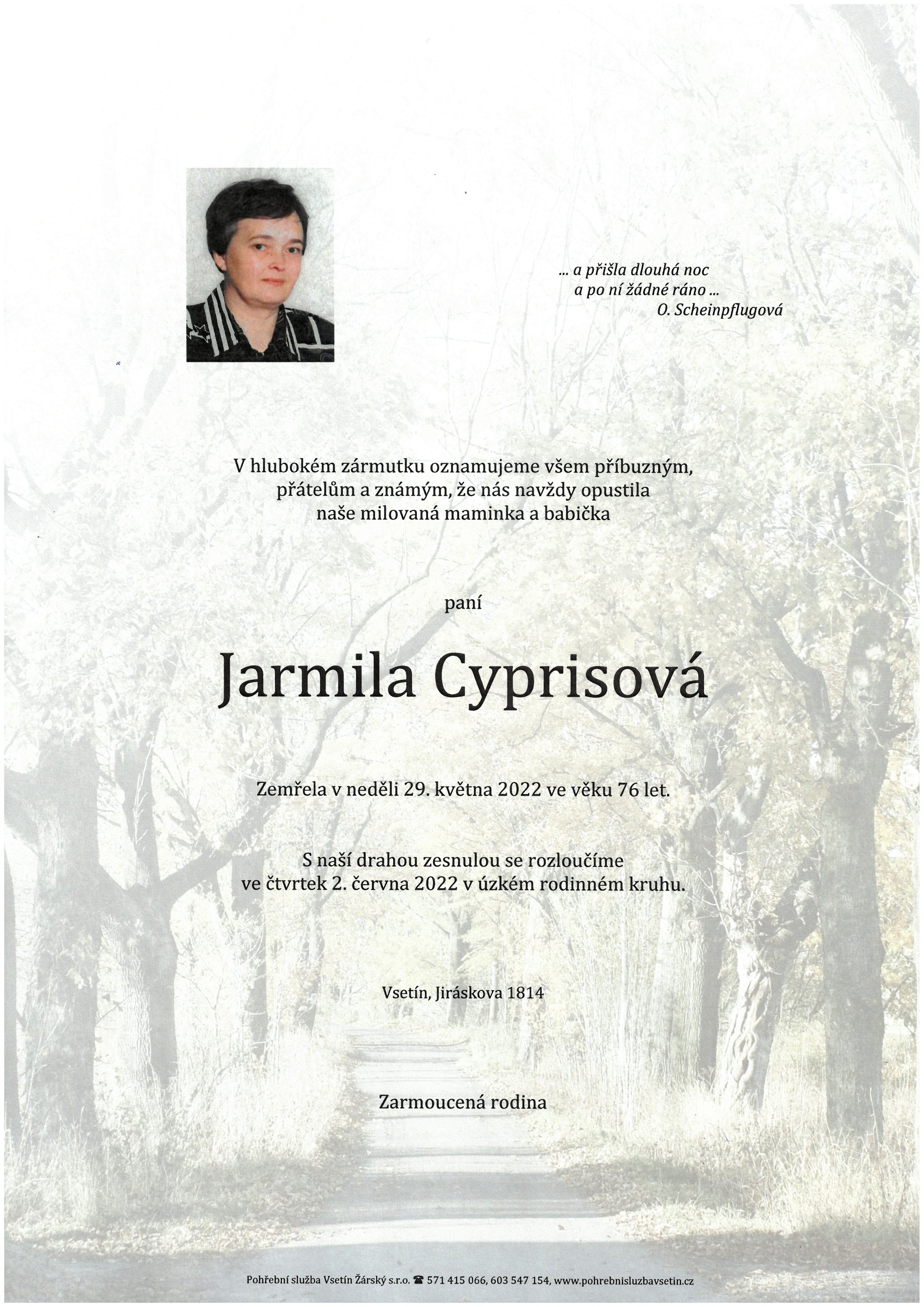 Jarmila Cyprisová