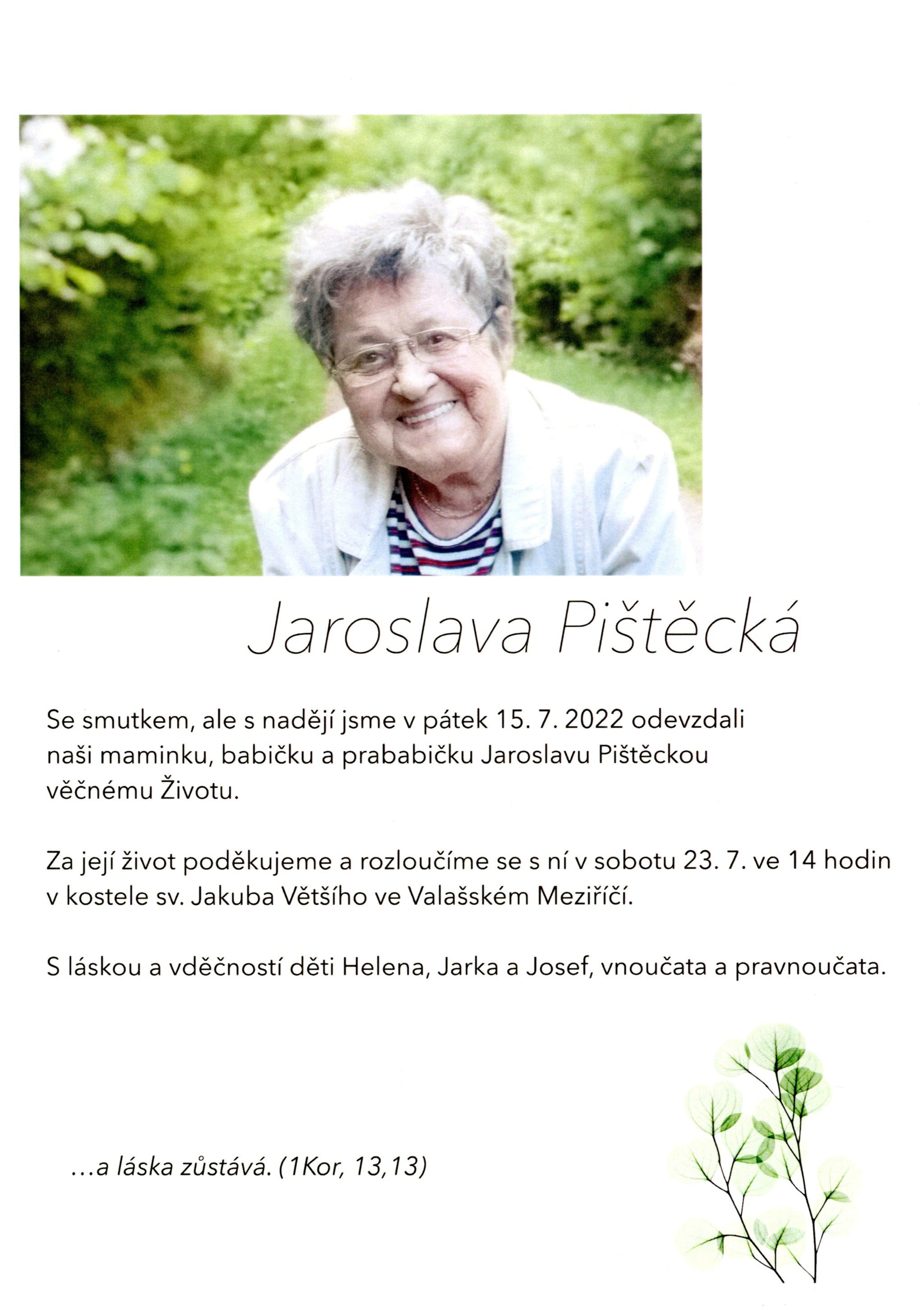 Jaroslava Pištěcká