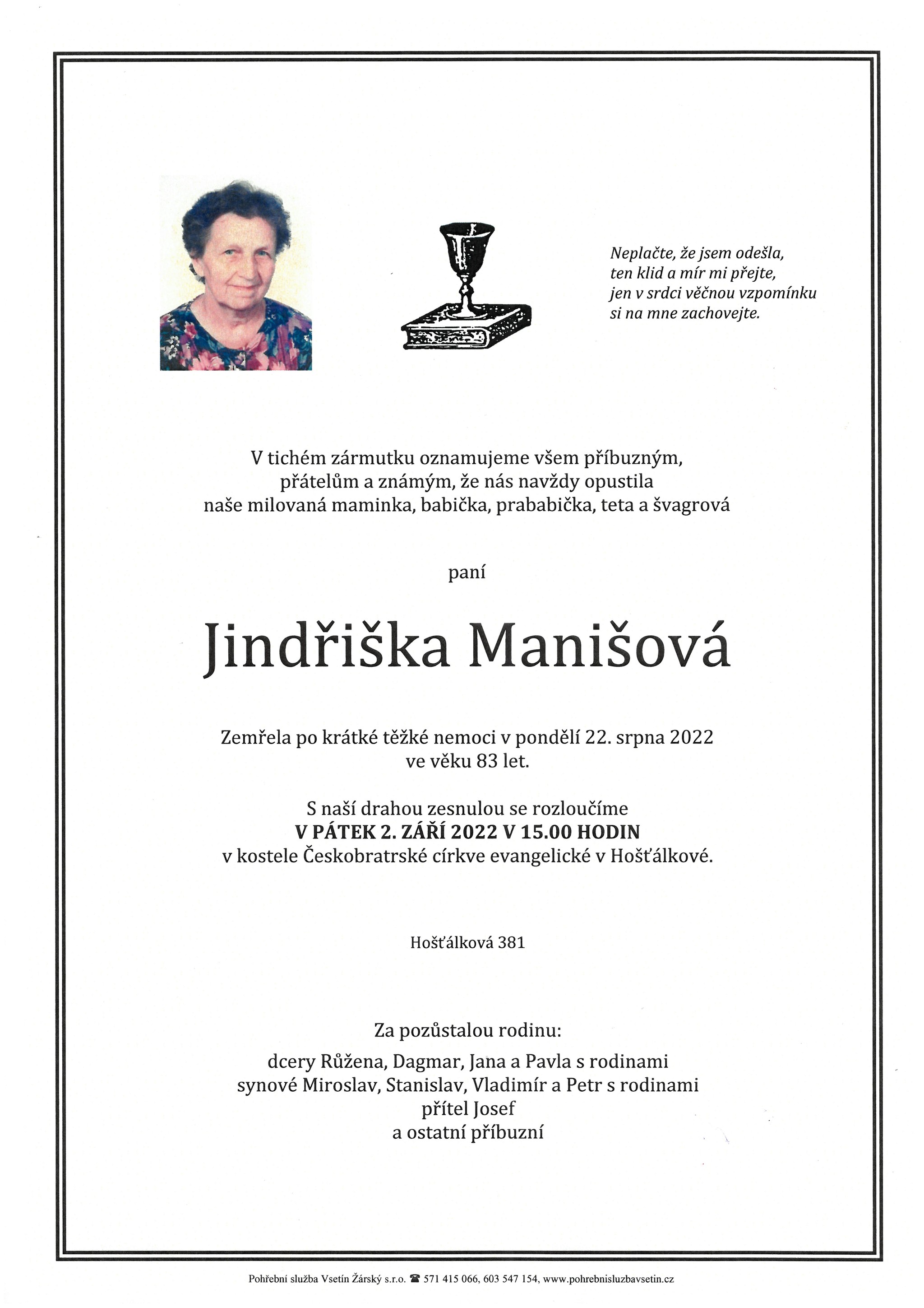 Jindřiška Manišová