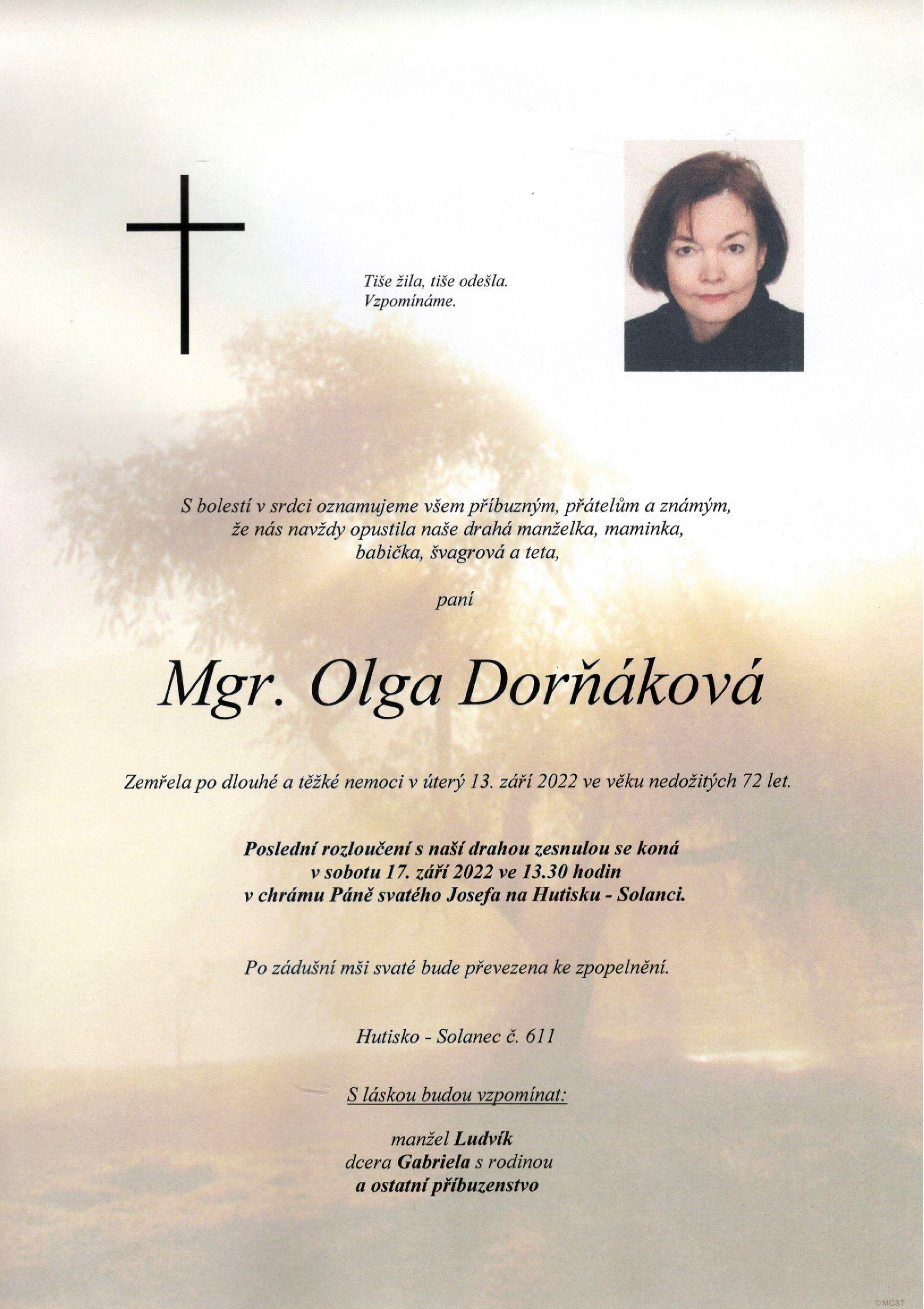 Mgr. Olga Dorňáková