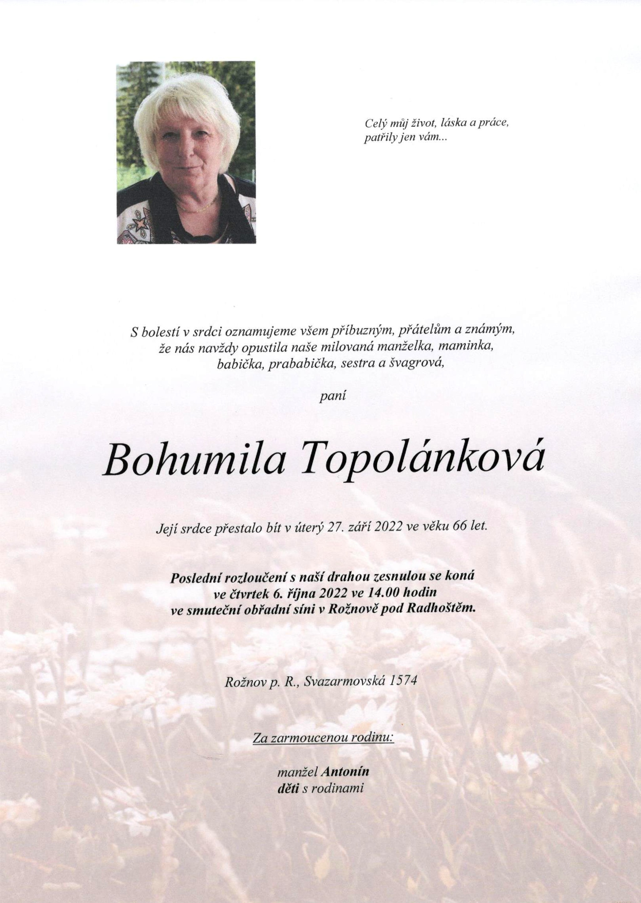 Bohumila Topolánková