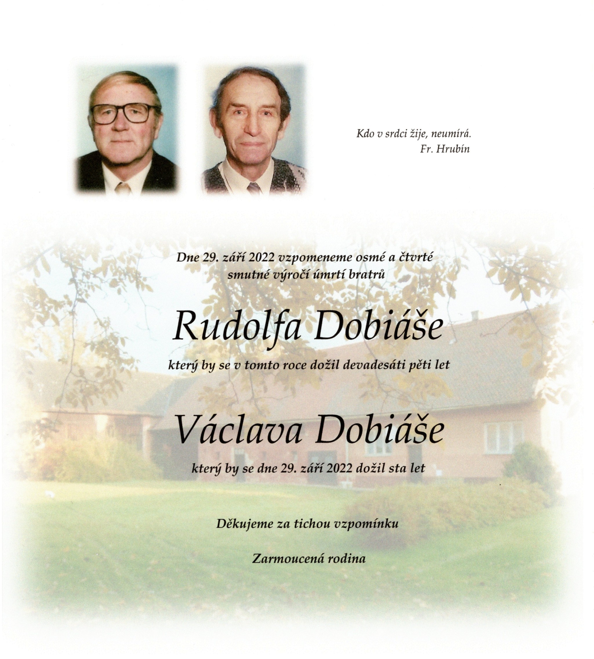 Pan Rudolf Dobiáš a pan Václav Dobiáš