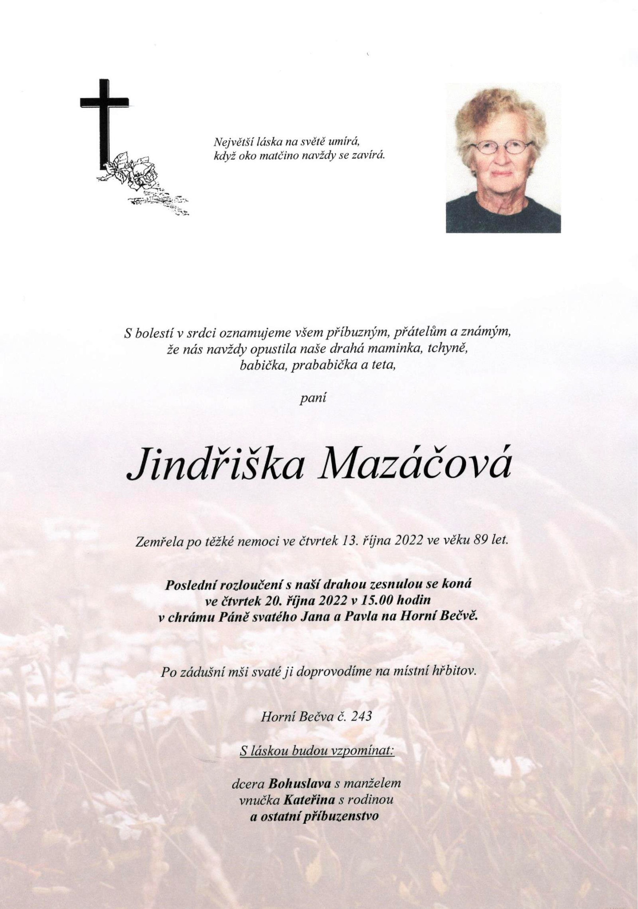 Jindřiška Mazáčová