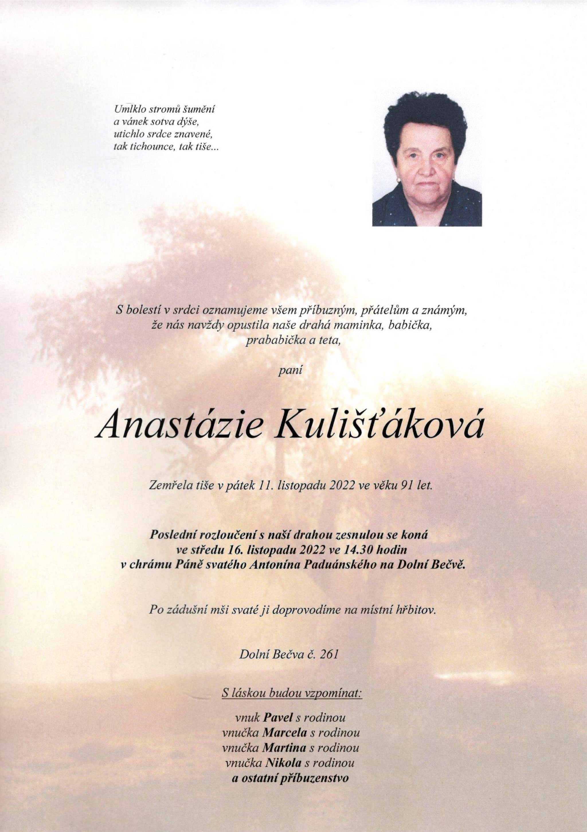 Anastázie Kulišťáková