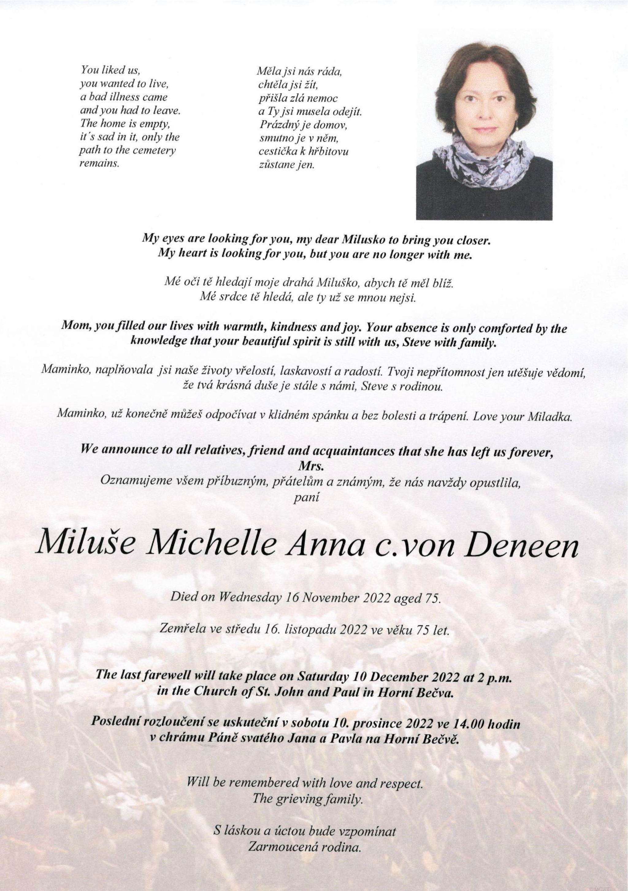 Miluše Michelle Anna c.von Deneen