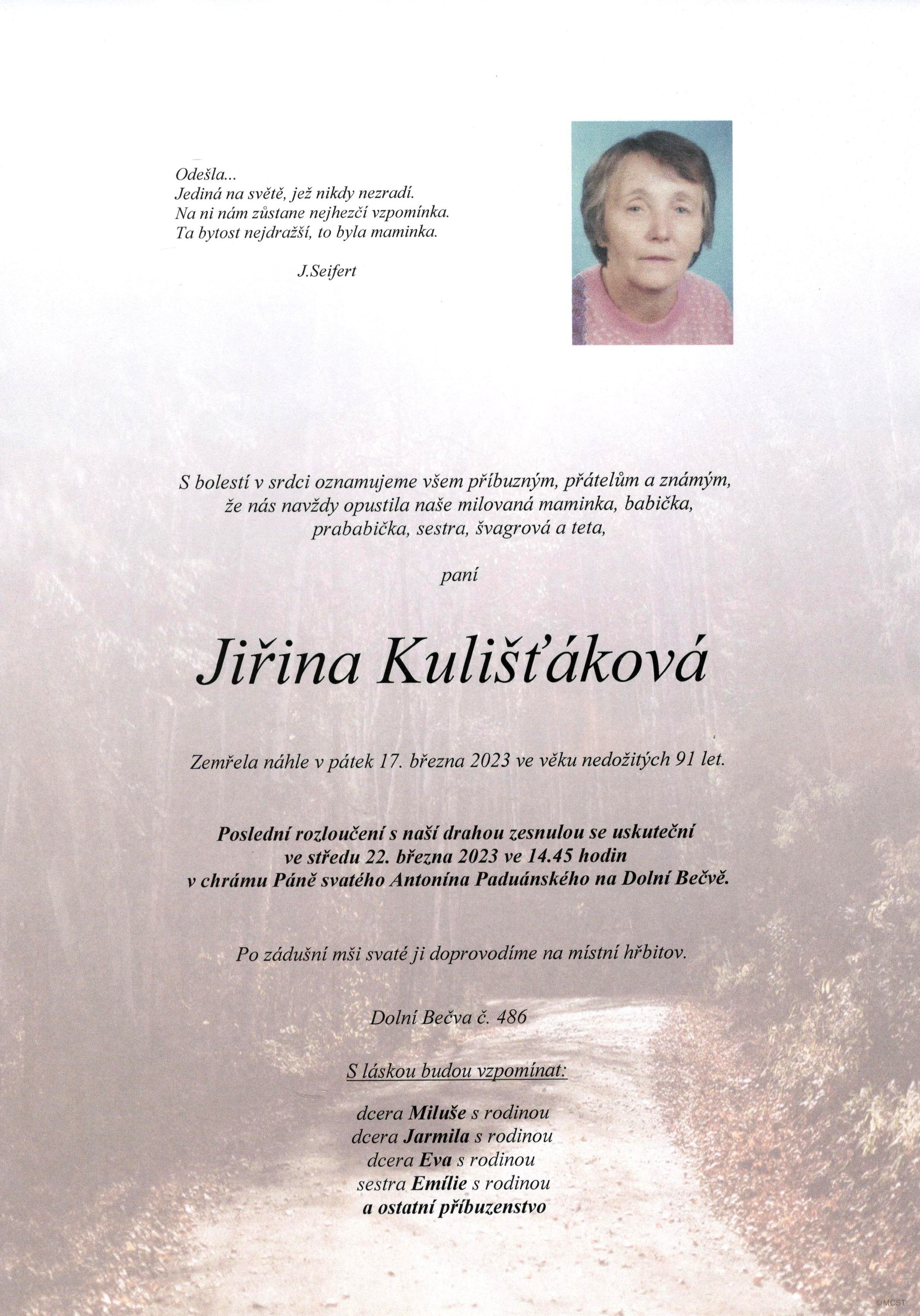 Jiřina Kulišťáková