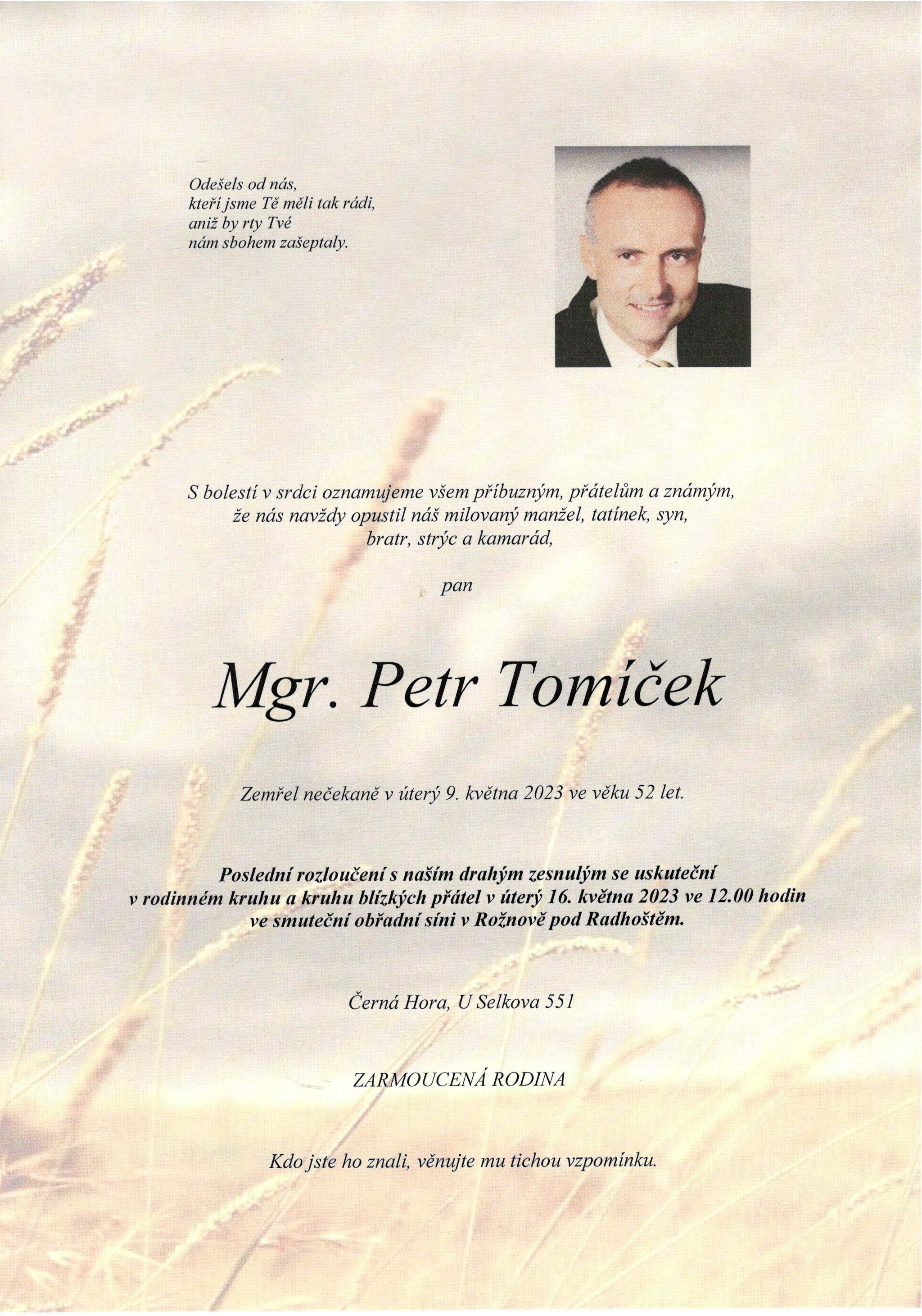 Mgr. Petr Tomíček