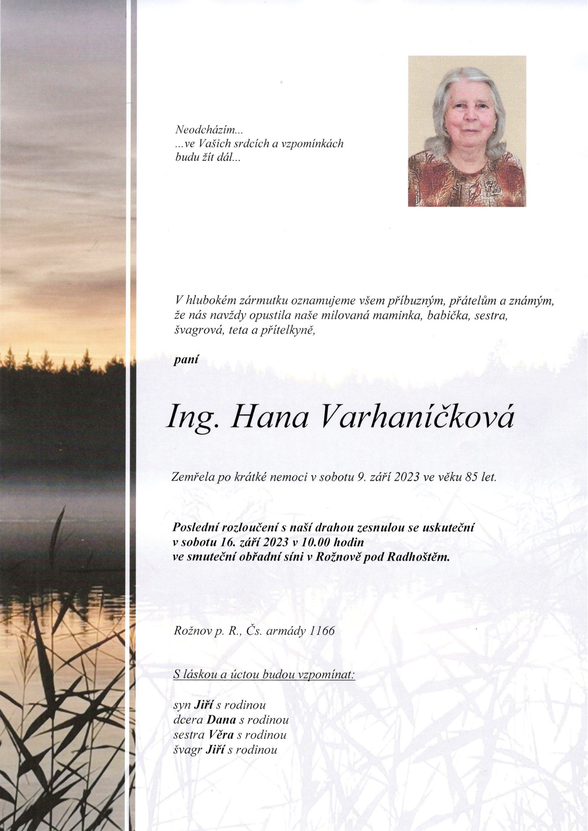 Ing. Hana Varhaníčková