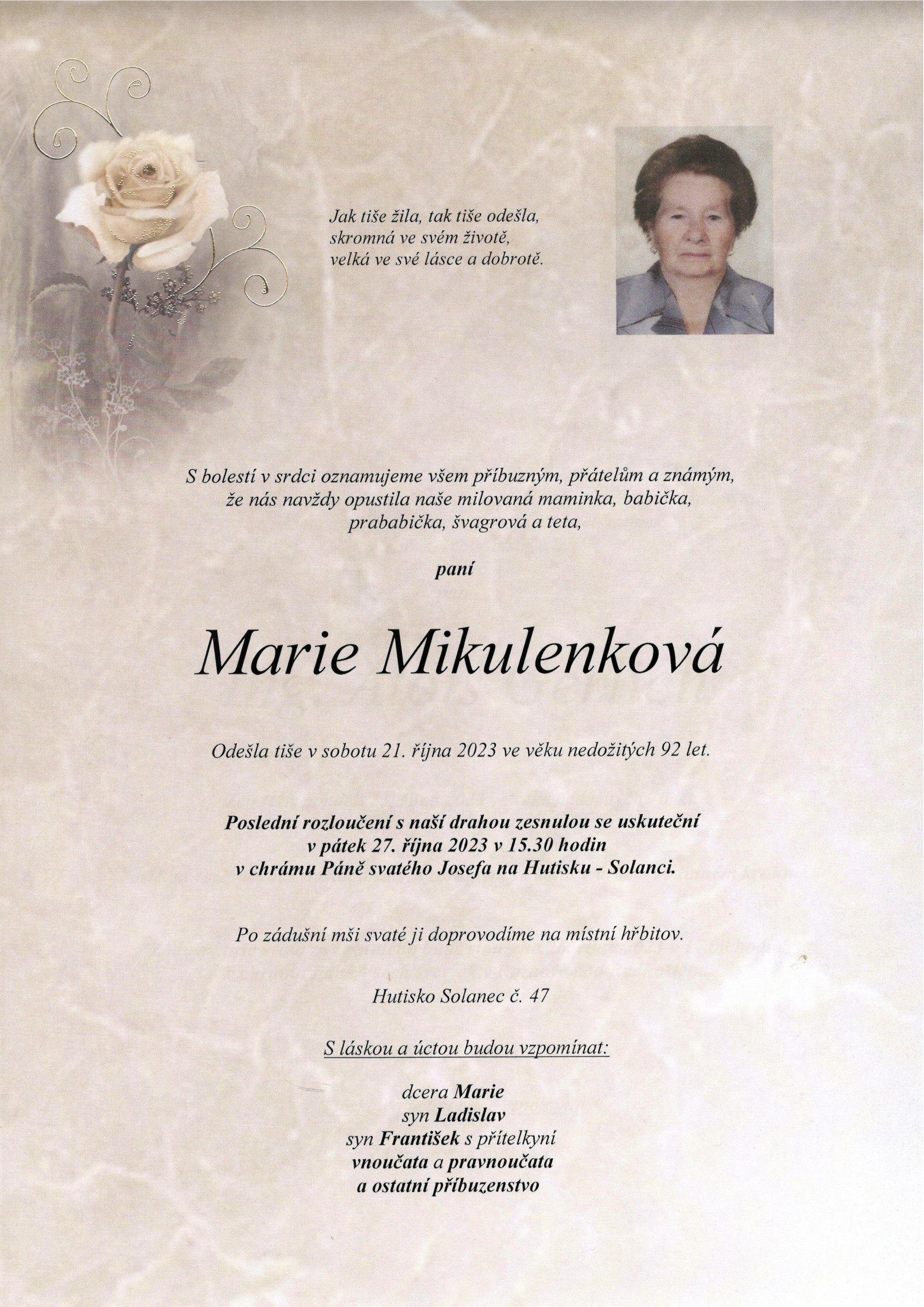 Marie Mikulenková