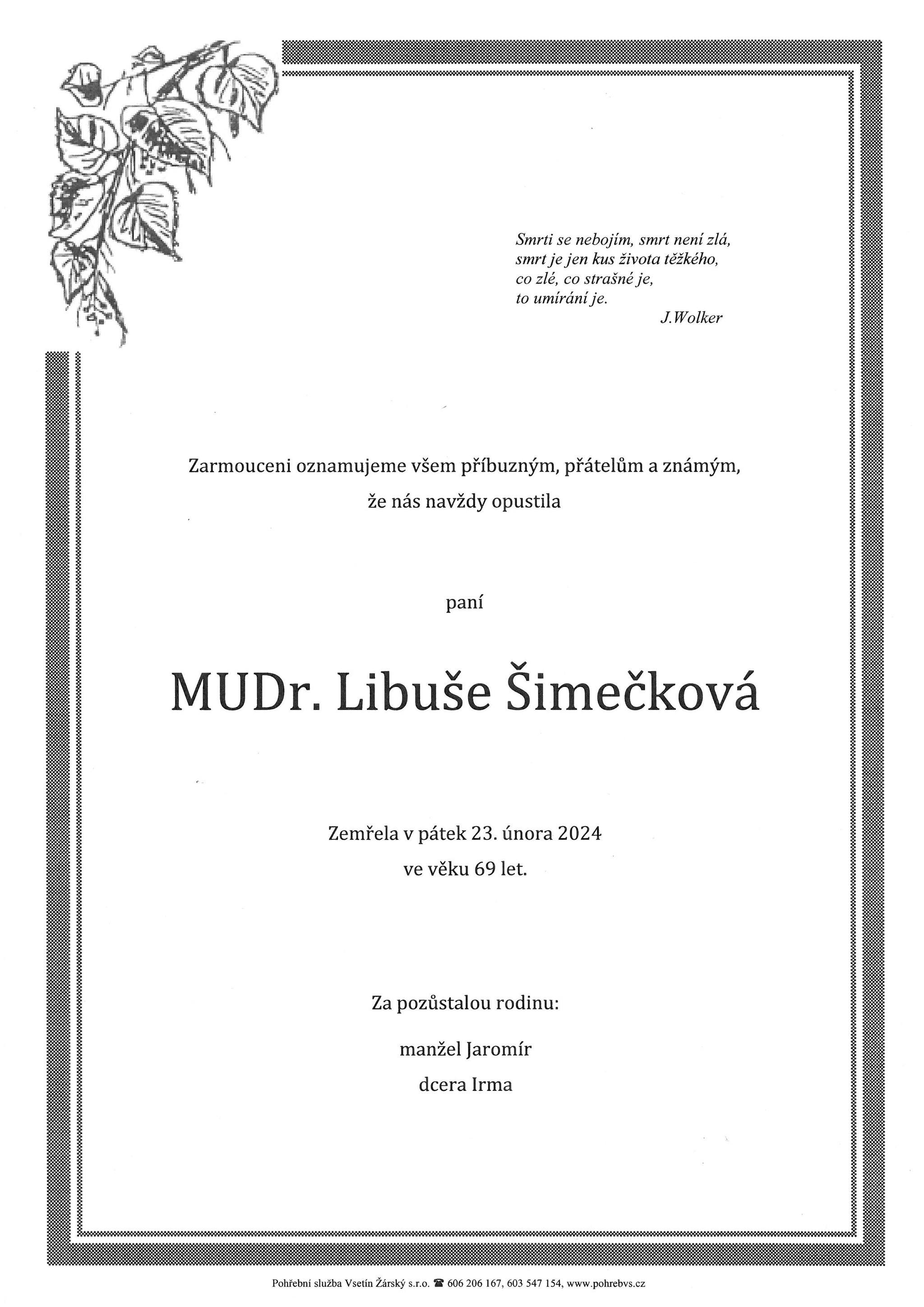 MUDr. Libuše Šimečková